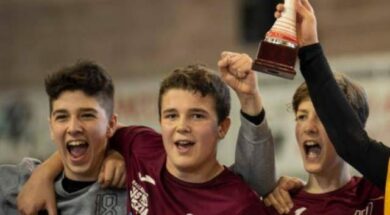 I giovanissimi Andreotta-Rossi-Zanon in maglia Cus Venezia
